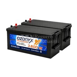 2 Bater�as Ciclo Profundo Solar 300Ah | Ozonyx OZX300.AS 12V